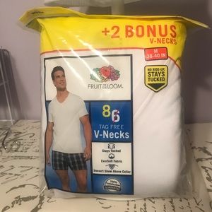 Men’s V neck white Tee shirts, 8 pack.